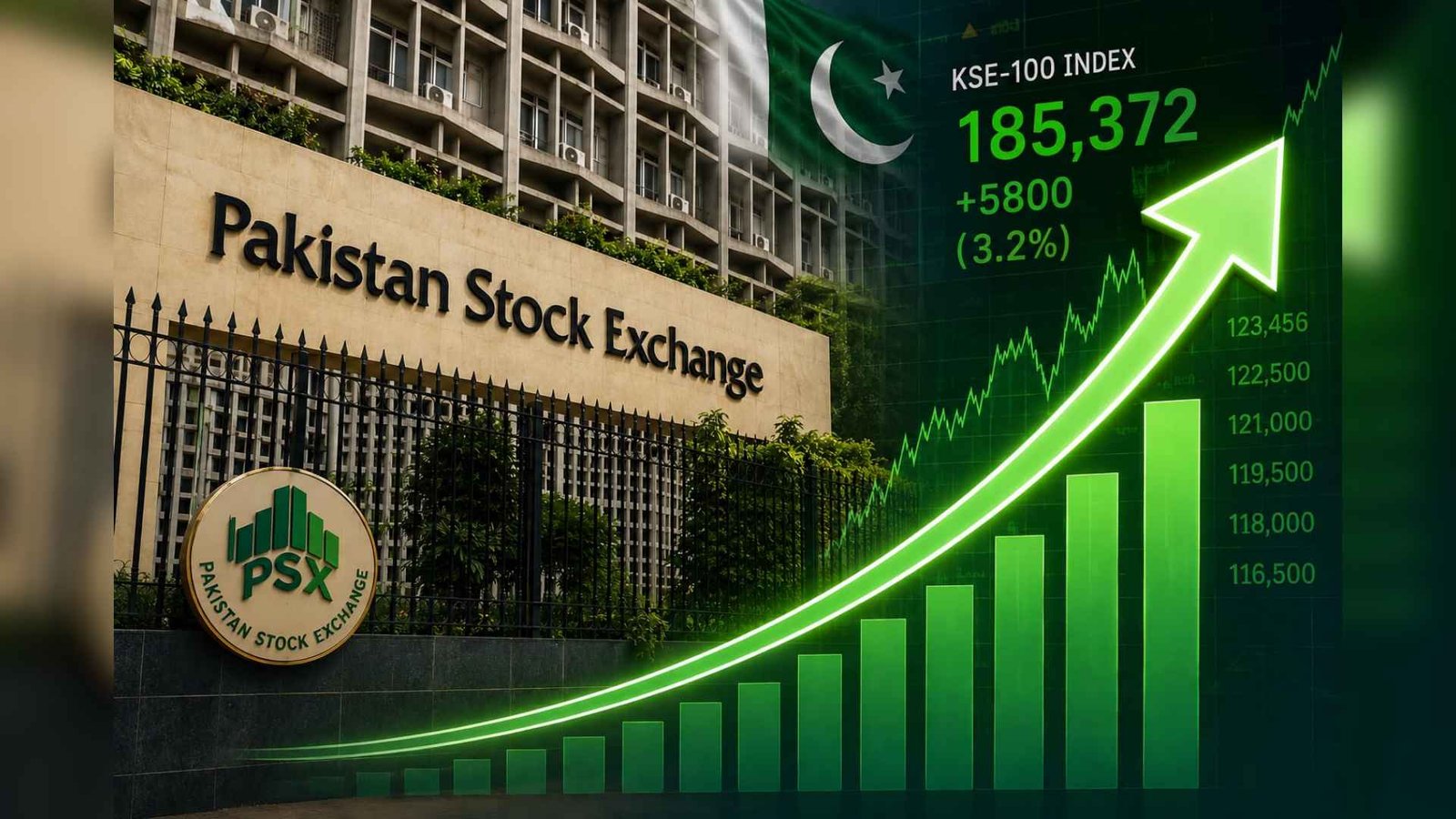 پاکستان اسٹاک مارکیٹ میں تیزی، کے ایس ای 100 انڈیکس ایک ہفتے میں 5,800 سے زائد پوائنٹس بڑھ گیا
